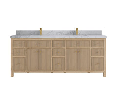 Sonoma Reeded Teak Wood 84 in. W x 22 in. D Double Sink Bathroom Vanity - photo 24