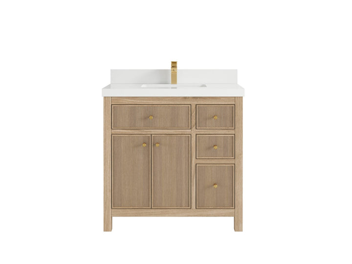 Sonoma Teak Wood 36 in. W x 22 in. D Center Sink Bathroom Vanity - photo 24