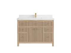 Sonoma Reeded Teak Wood 48 in. W x 22 in. D Single Sink Bathroom Vanity - photo 24