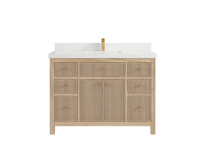 Sonoma Reeded Teak Wood 48 in. W x 22 in. D Single Sink Bathroom Vanity