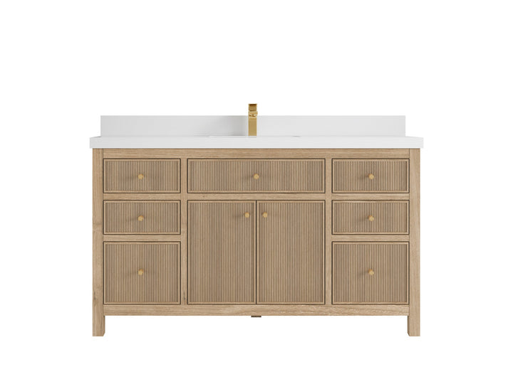 Sonoma Teak Wood 60 in. W x 22 in. D Single Sink Bathroom Vanity - photo 25