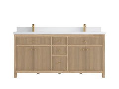 Sonoma Reeded Teak Wood 72 in. W x 22 in. D Double Sink Bathroom Vanity - photo 24