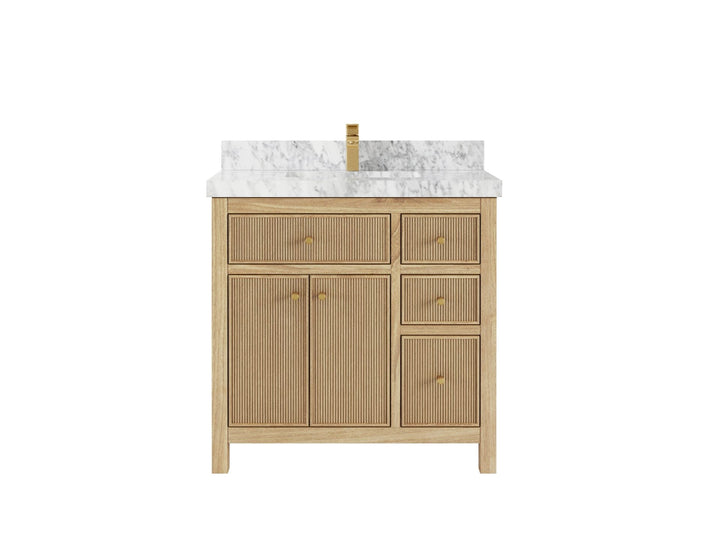 Sonoma Teak Wood 36 in. W x 22 in. D Center Sink Bathroom Vanity - photo 12