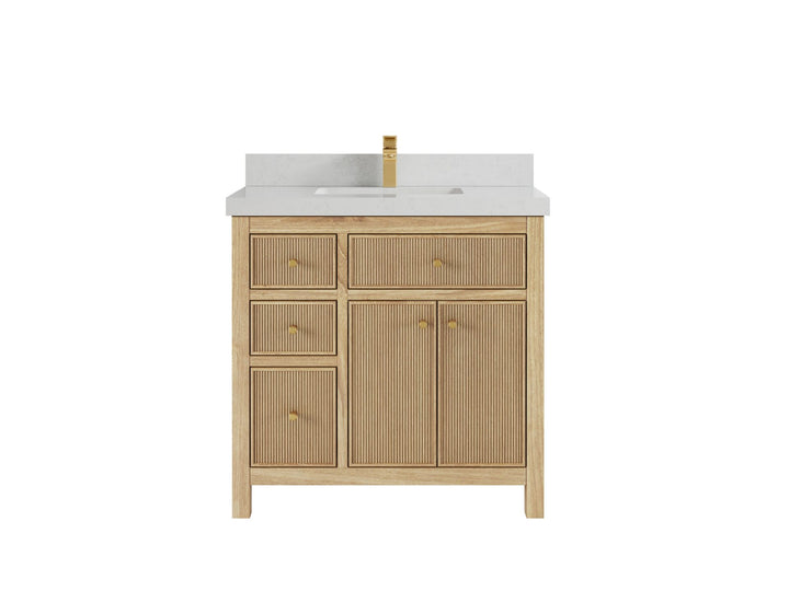 Teak Wood Bath Vanity – 36" W x 22" D, Sonoma Collection, Center Sink - photo 13