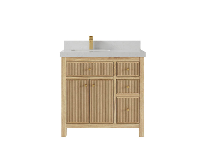 Sonoma Teak Wood 36 in. W x 22 in. D Left Offset Sink Bathroom Vanity - photo 14