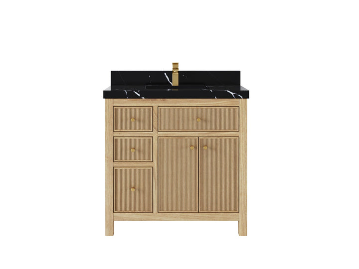 Teak Wood Bath Vanity – 36" W x 22" D, Sonoma Collection, Center Sink - photo 6