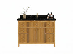 Sonoma Reeded Teak Wood 48 in. W x 22 in. D Single Sink Bathroom Vanity - photo 5