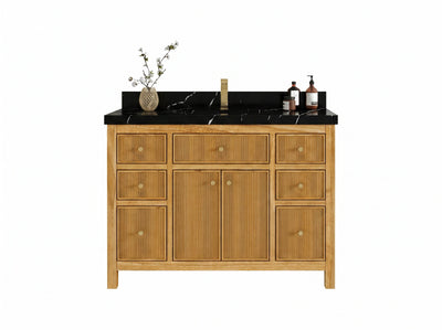 Sonoma Reeded Teak Wood 48 in. W x 22 in. D Single Sink Bathroom Vanity