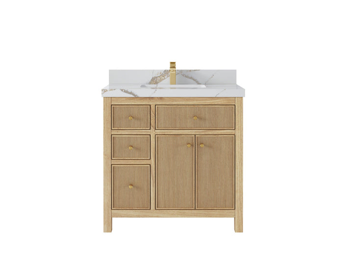 Teak Wood Bath Vanity – 36" W x 22" D, Sonoma Collection, Center Sink - photo 7