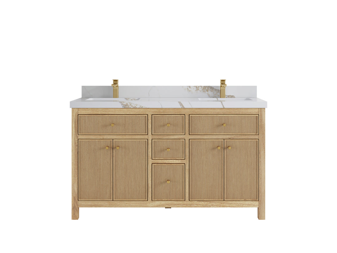 Sonoma Teak Wood 60 in. W x 22 in. D Double Sink Bathroom Vanity