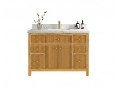Sonoma Reeded Teak Wood 48 in. W x 22 in. D Single Sink Bathroom Vanity - photo 7