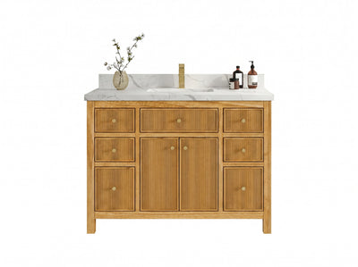 Sonoma Reeded Teak Wood 48 in. W x 22 in. D Single Sink Bathroom Vanity