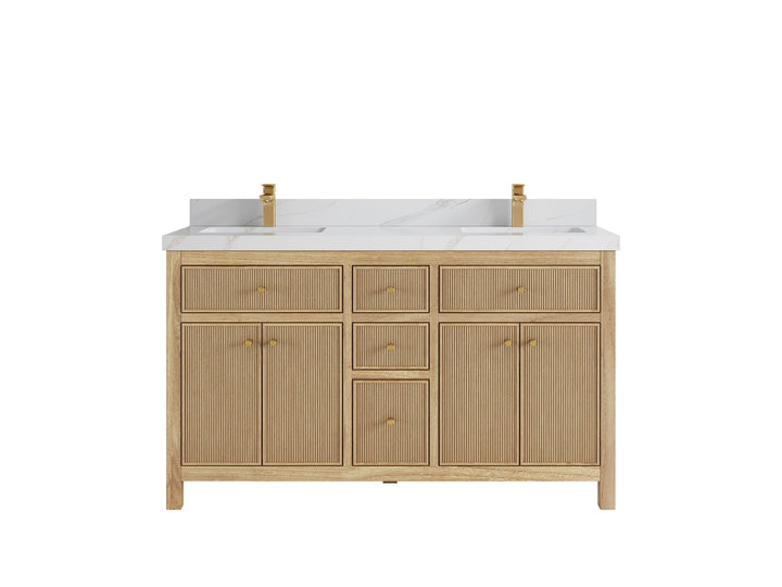 Sonoma Teak Wood 60 in. W x 22 in. D Double Sink Bathroom Vanity - photo 10