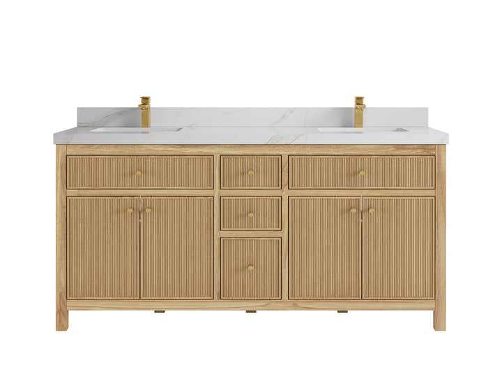 Sonoma Teak Wood 72 in. W x 22 in. D Double Sink Bathroom Vanity - photo 12