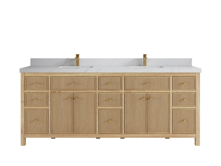 Sonoma Teak Wood 84 in. W x 22 in. D Double Sink Bathroom Vanity - photo 12
