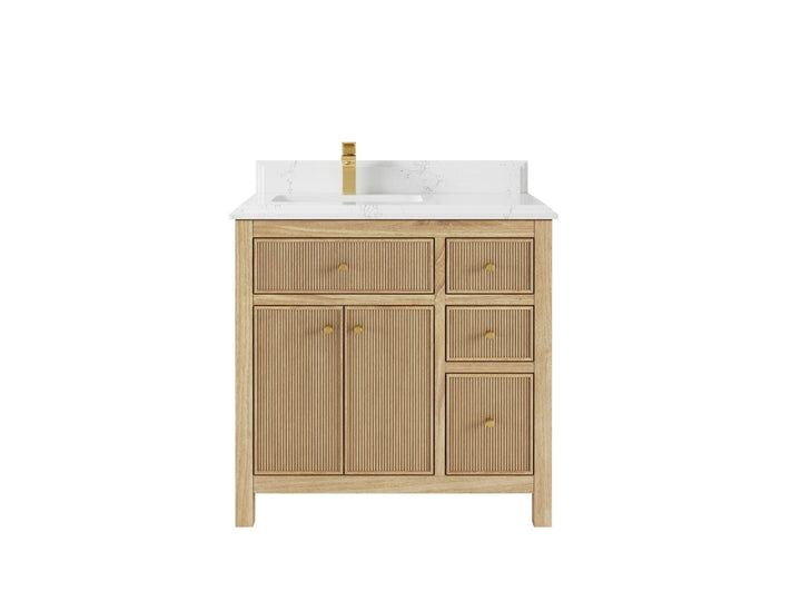 Sonoma Teak Wood 36 in. W x 22 in. D Left Offset Sink Bathroom Vanity - photo 16