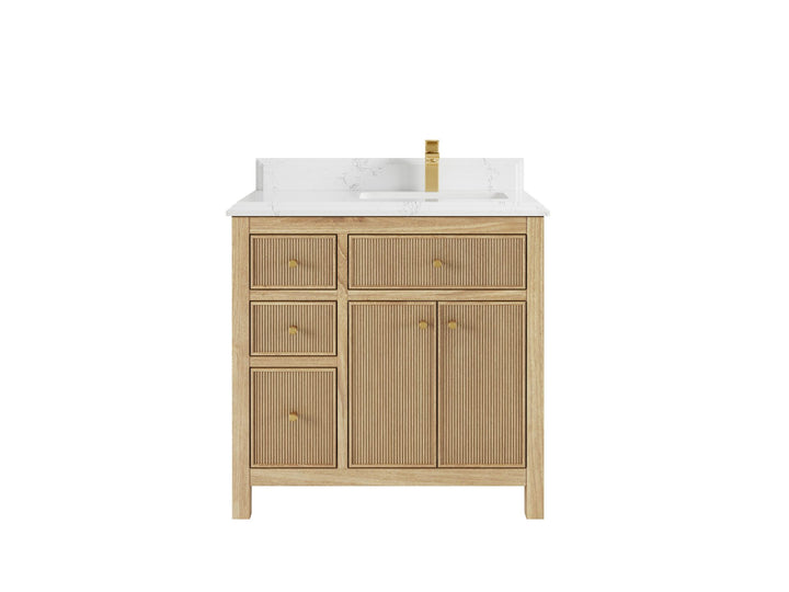 Sonoma Teak Wood 36 in. W x 22 in. D Right Offset Sink Bathroom Vanity - photo 16