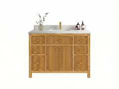 Sonoma Reeded Teak Wood 48 in. W x 22 in. D Single Sink Bathroom Vanity - photo 14