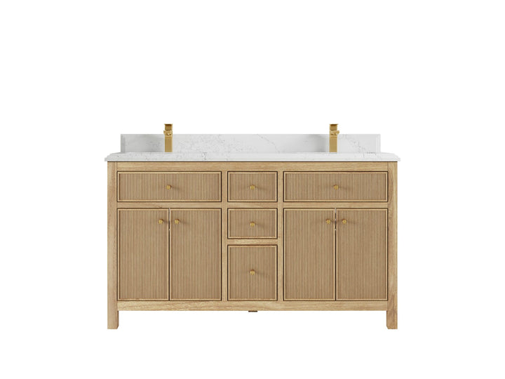 Sonoma Teak Wood 60 in. W x 22 in. D Double Sink Bathroom Vanity - photo 14