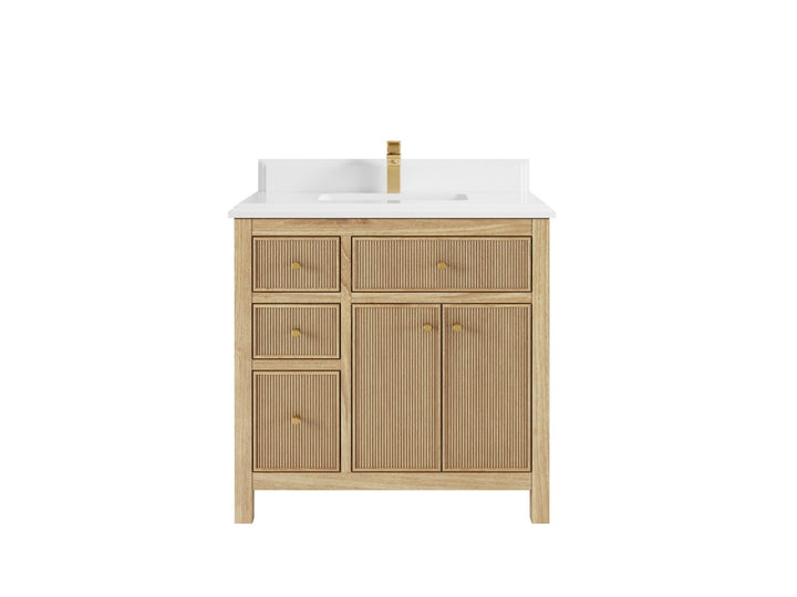 Teak Wood Bath Vanity – 36" W x 22" D, Sonoma Collection, Center Sink - photo 16
