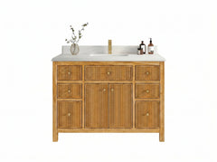 Sonoma Reeded Teak Wood 48 in. W x 22 in. D Single Sink Bathroom Vanity - photo 15