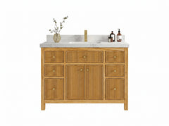 Sonoma Reeded Teak Wood 48 in. W x 22 in. D Single Sink Bathroom Vanity - photo 16