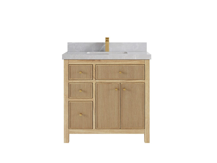 Teak Wood Bath Vanity – 36" W x 22" D, Sonoma Collection, Center Sink - photo 18