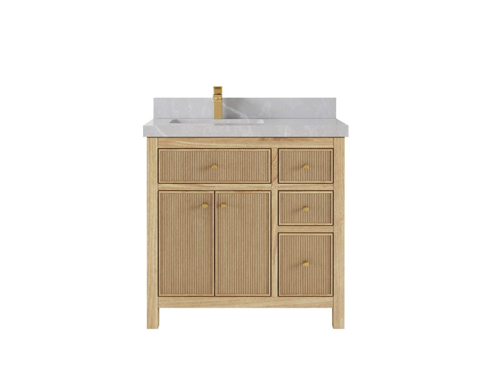 Sonoma Teak Wood 36 in. W x 22 in. D Left Offset Sink Bathroom Vanity - photo 19