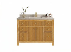 Sonoma Reeded Teak Wood 48 in. W x 22 in. D Single Sink Bathroom Vanity - photo 17