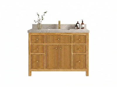 Sonoma Reeded Teak Wood 48 in. W x 22 in. D Single Sink Bathroom Vanity