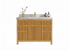 Sonoma Reeded Teak Wood 48 in. W x 22 in. D Single Sink Bathroom Vanity - photo 29