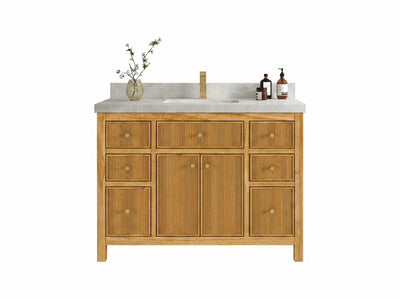 Sonoma Reeded Teak Wood 48 in. W x 22 in. D Single Sink Bathroom Vanity