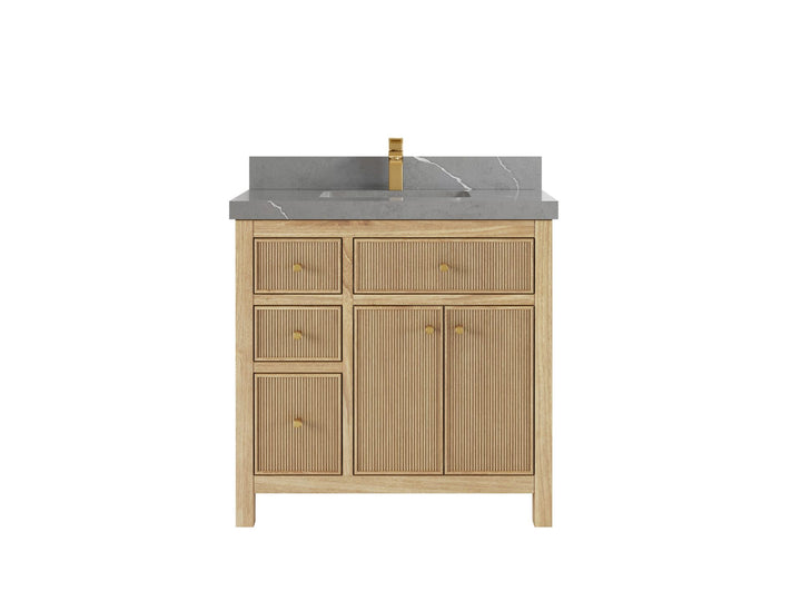Teak Wood Bath Vanity – 36" W x 22" D, Sonoma Collection, Center Sink - photo 19