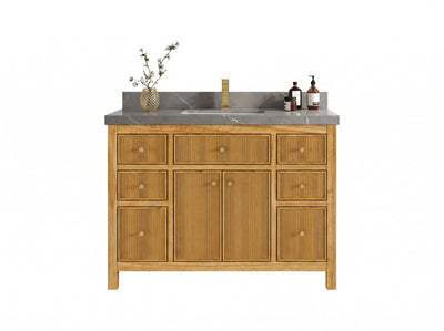 Sonoma Reeded Teak Wood 48 in. W x 22 in. D Single Sink Bathroom Vanity