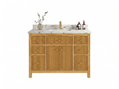 Sonoma Reeded Teak Wood 48 in. W x 22 in. D Single Sink Bathroom Vanity - photo 19