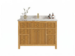 Sonoma Reeded Teak Wood 48 in. W x 22 in. D Single Sink Bathroom Vanity - photo 20