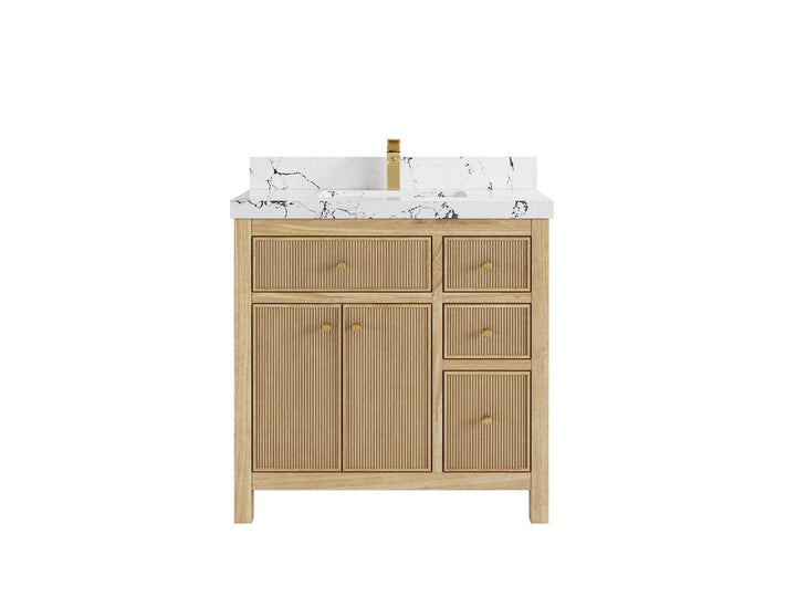 Sonoma Teak Wood 36 in. W x 22 in. D Center Sink Bathroom Vanity - photo 22