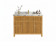 Sonoma Reeded Teak Wood 48 in. W x 22 in. D Single Sink Bathroom Vanity - photo 21
