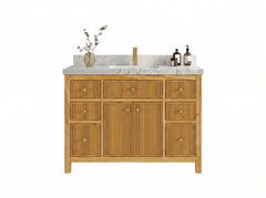 Sonoma Reeded Teak Wood 48 in. W x 22 in. D Single Sink Bathroom Vanity - photo 22
