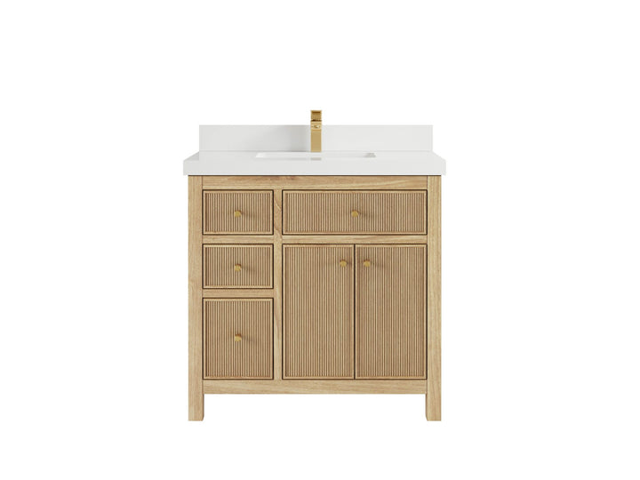 Teak Wood Bath Vanity – 36" W x 22" D, Sonoma Collection, Center Sink - photo 24