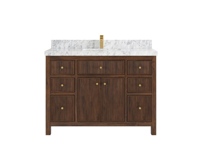 Sonoma Reeded Teak Wood 48 in. W x 22 in. D Single Sink Bathroom Vanity