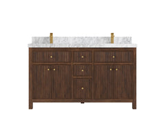Sonoma Reeded Teak Wood 60 in. W x 22 in. D Double Sink Bathroom Vanity - photo 13