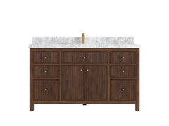 Sonoma Reeded Teak Wood 60 in. W x 22 in. D Single Sink Bathroom Vanity - photo 13