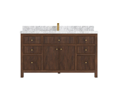 Sonoma Reeded Teak Wood 60 in. W x 22 in. D Single Sink Bathroom Vanity