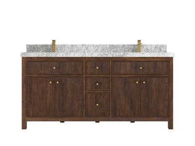 Sonoma Reeded Teak Wood 72 in. W x 22 in. D Double Sink Bathroom Vanity