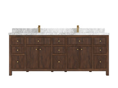 Sonoma Reeded Teak Wood 84 in. W x 22 in. D Double Sink Bathroom Vanity - photo 12