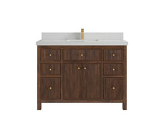 Sonoma Reeded Teak Wood 48 in. W x 22 in. D Single Sink Bathroom Vanity - photo 14