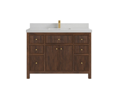 Sonoma Reeded Teak Wood 48 in. W x 22 in. D Single Sink Bathroom Vanity