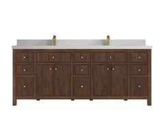 Sonoma Reeded Teak Wood 84 in. W x 22 in. D Double Sink Bathroom Vanity - photo 13