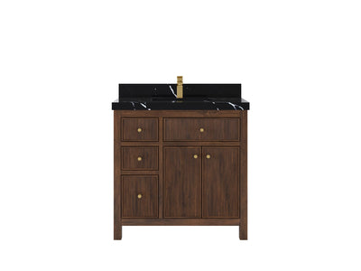 Sonoma Reeded Teak Wood 36 in. W x 22 in. D Center Sink Bathroom Vanity